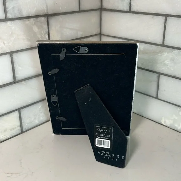 Pink Zinnia Flowers in a Vintage Azzure Home Pewter 5.5” x 3.5” Picture Frame - Picture 6 of 12